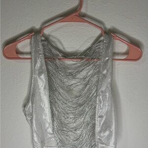 Silver Sleeveless Women's Top